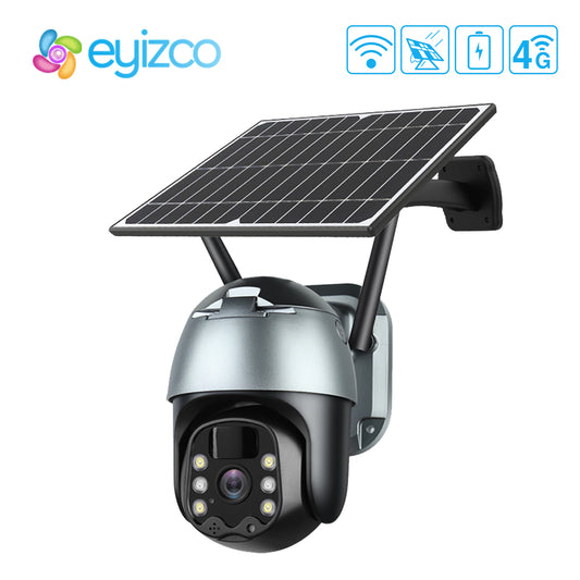 Solar IP Camera Outdoor 4G Sim Card Video Surveillance Camera Wifi 360 CCTV Security Camera 1080P Wilress IP Camera Battery Home