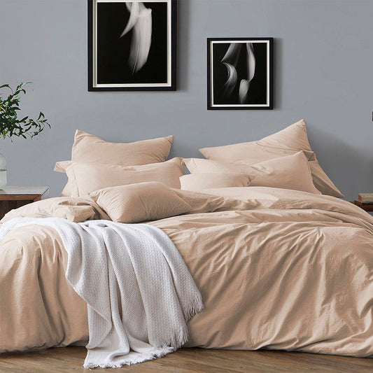 Cathay Home Inc. Yarn Dyed 100% Cotton 3-Pc Duvet Cover Set KING / CAL KING Grey